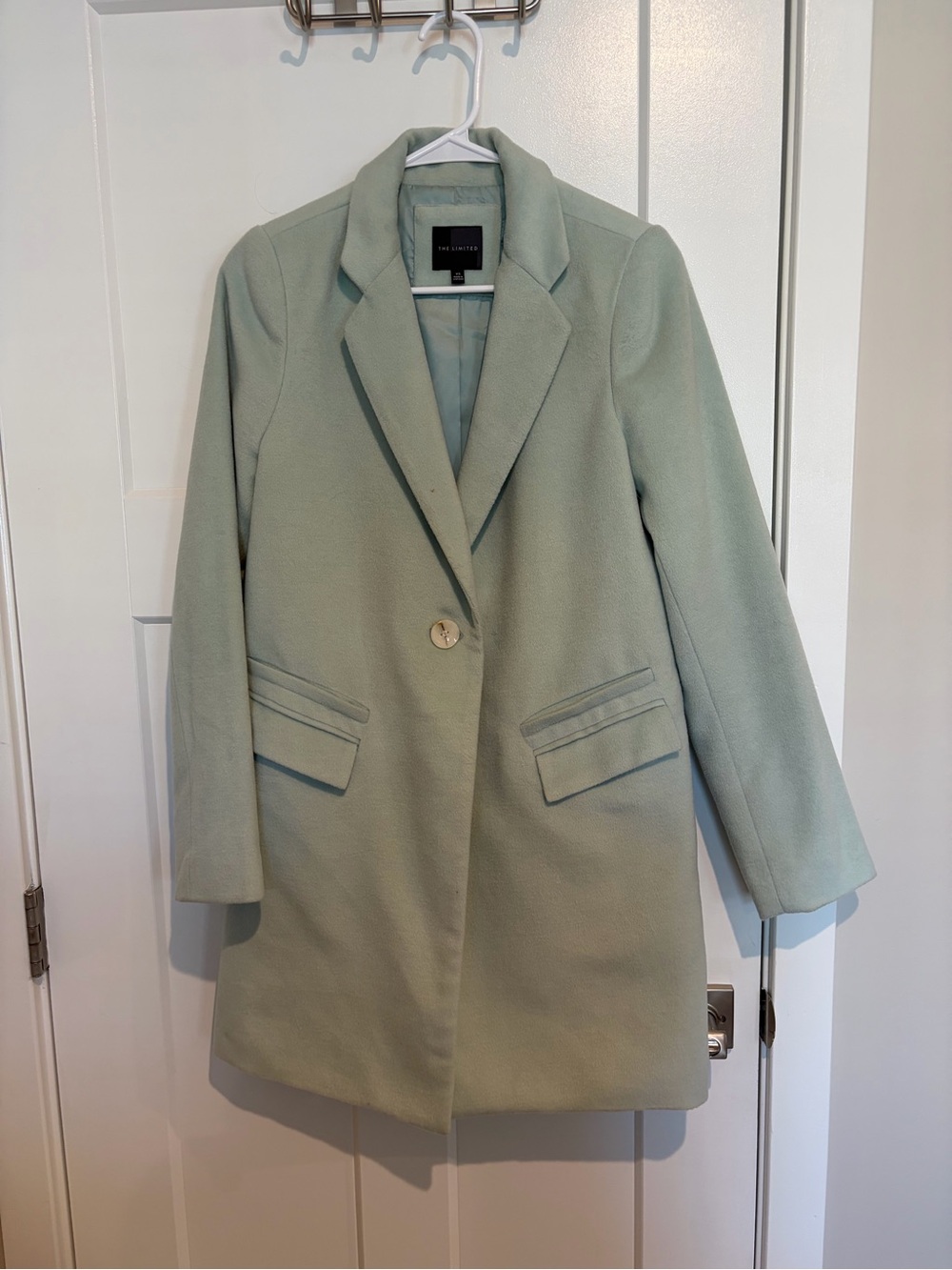 The Limited Mint Green Single-Button Trench Coat